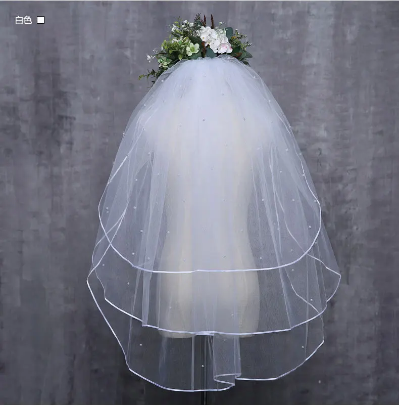 

Simple Short Tulle Wedding Veils 3 Layers With Comb White Ivory Bridal Veil for Bride for Marriage Wedding Accessories