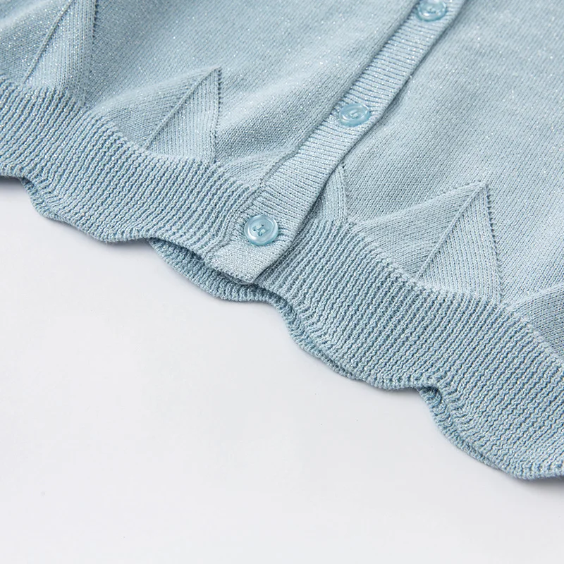 

DKY16564 dave bella spring infant baby girls fashion 5Y-13Y solid cardigan kids toddler coat children cute knitted sweater