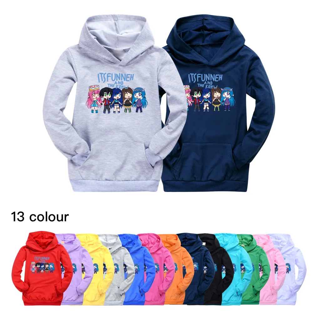 

Its Funneh Cartoon Kids Casual Pocket Sweatershirt Boys Hooded Girls T Shirt Child Fashion Clothes Cotton Birthday Girl Costume