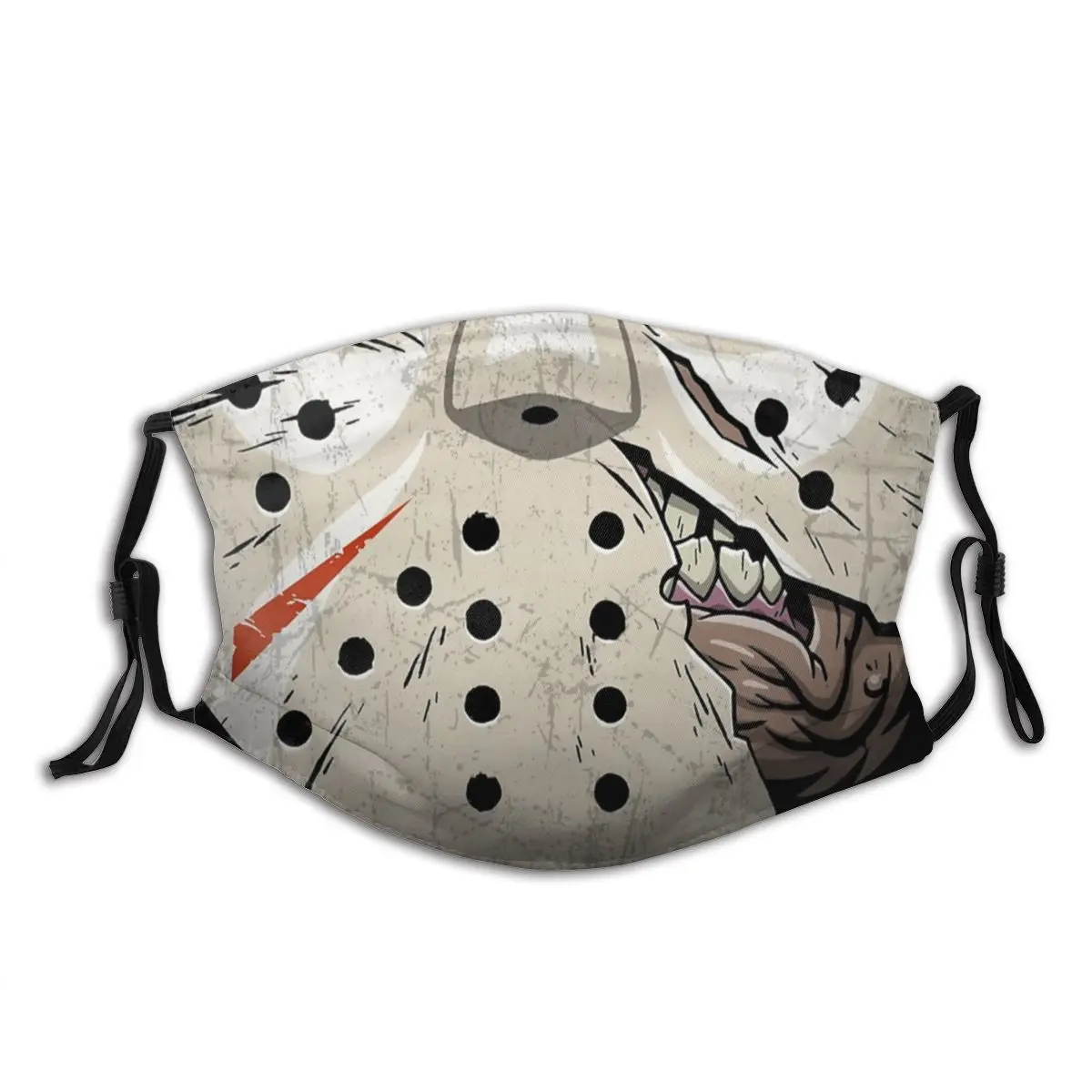 

Camp Killer Jason Voorhees Friday The 13th Reusable Printed Mouth Face Mask Windproof Dustproof with Filter Polyester Protection