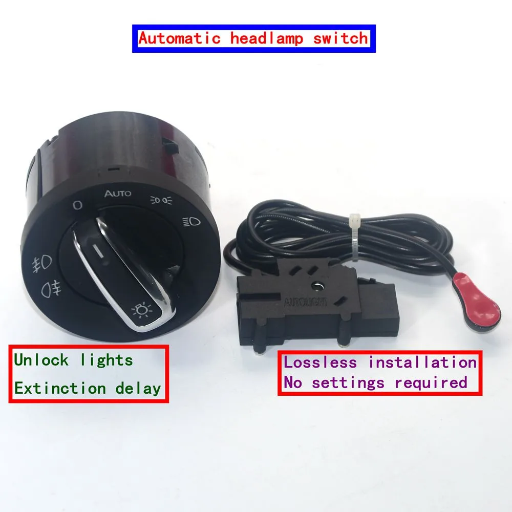 Оригинальный хромированный переключатель OEM + Датчик автомобильных фар для Passat B6