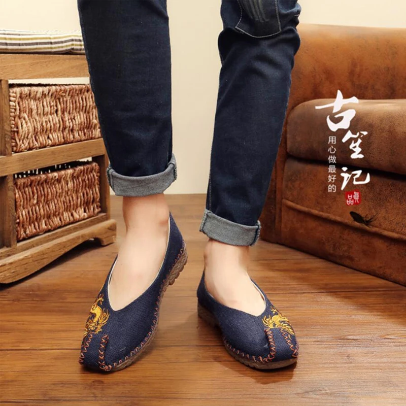 ZFTL Men's Loafers man Cavans sheos men straw linen shoes Chinese Traditional handmade Summer Casual Slip-on Hanfu