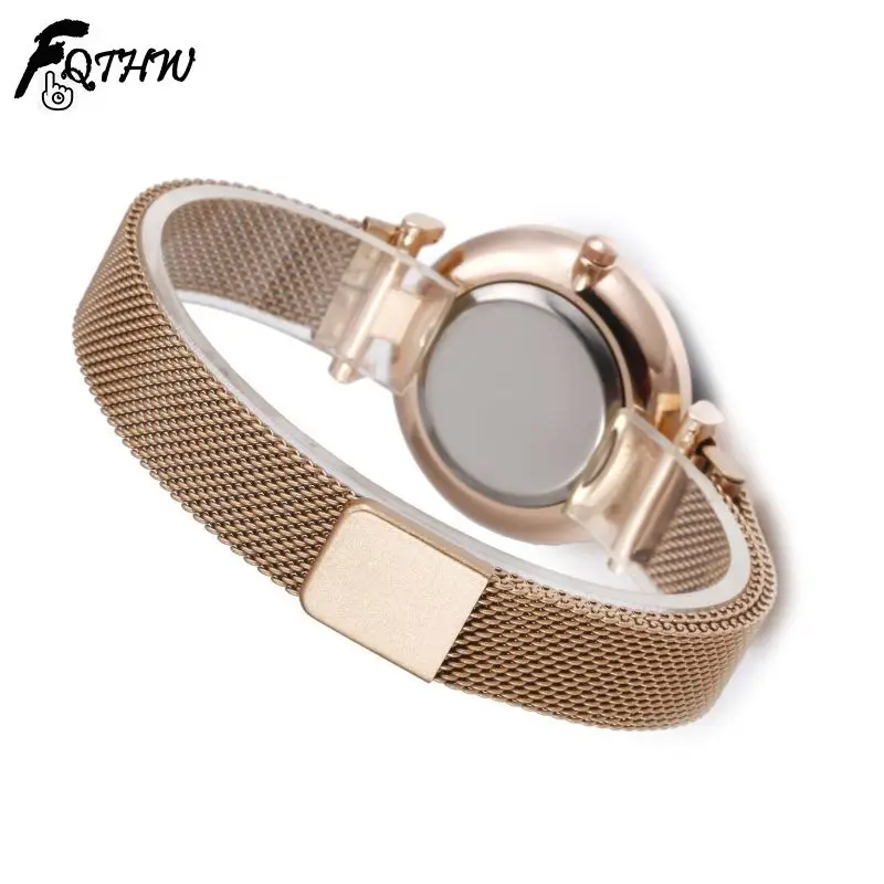 

2021 Casual Fashion Women Mesh Strap Watch Simple and Versatile Digital Face Magnet Quartz Watch Top Brand Luxury Wristwatch
