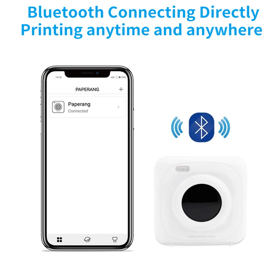 Карманный термопринтер PAPERANG с Bluetooth для фотографий портативный беспроводной