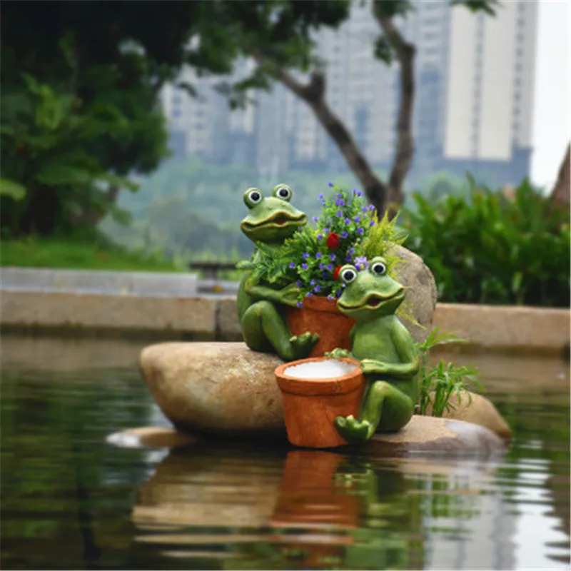 

Bao Guang Ta Creative Garden Statue Frog Flower Pot Home Decor Sculpture Crafts Nordic Villa Landscaping Potted Plants A2739