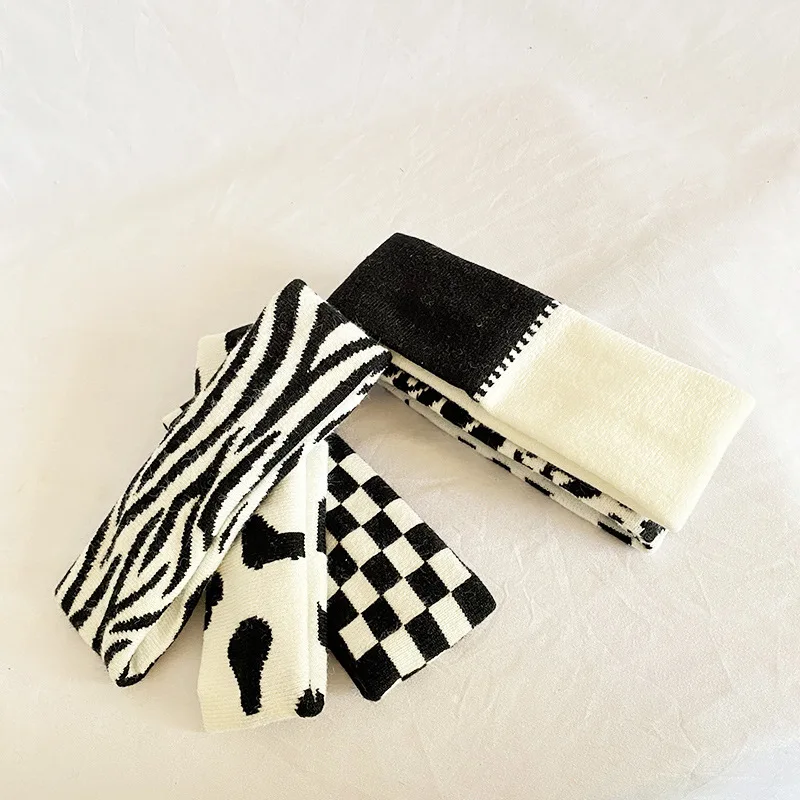 

2021 Fashion Retro Zebra Pattern Panda Printing Headbands Turban Knitted Sports Yoga Hairband Head Band Hair Accessories