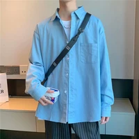 2021 mens shirt long sleeve solid color top coat autumn fashion casual tidal current college the new listing free shipping