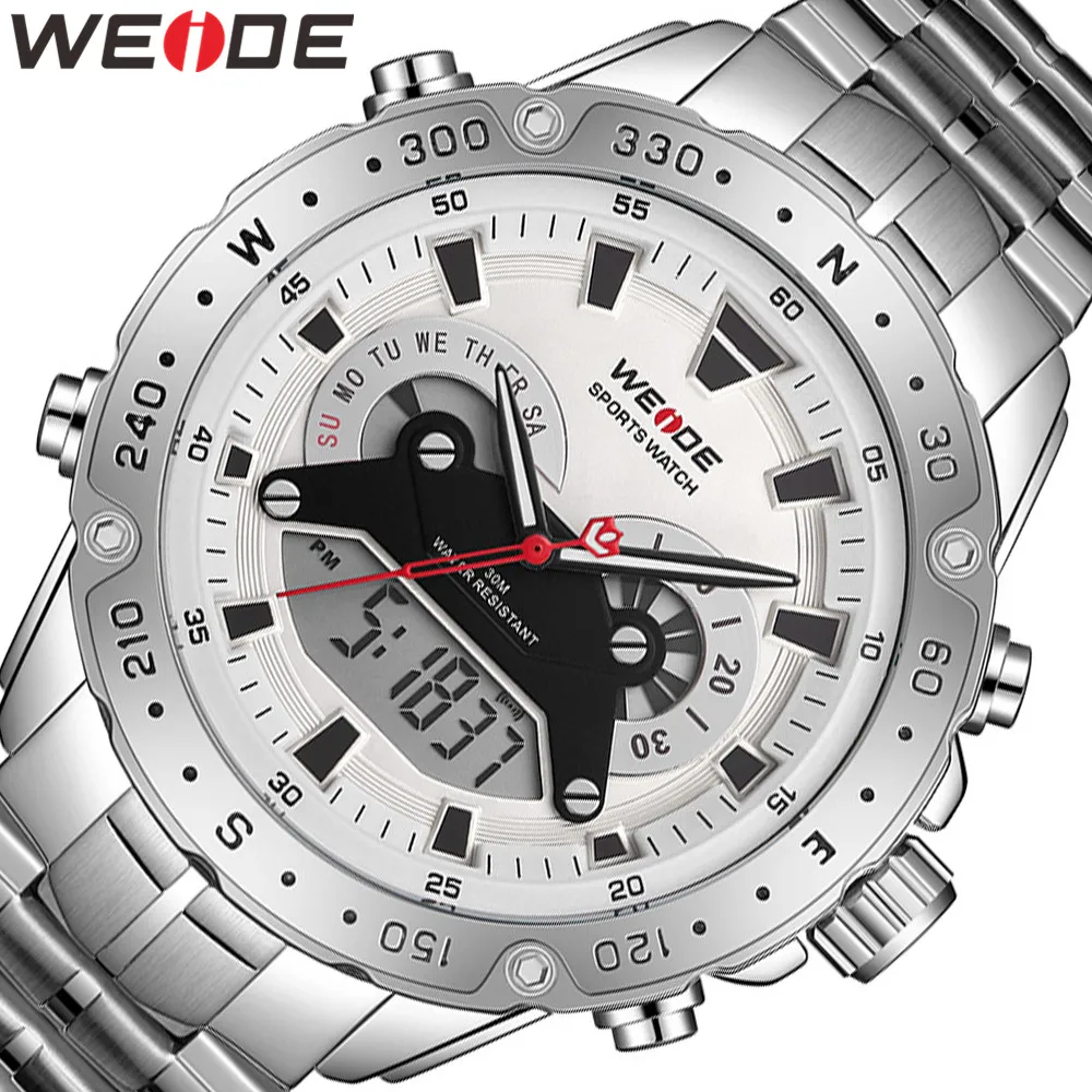 WEIDE бизнес модель Дизайн Аналоговый Цифровой ход мужчины t Дата Военные Мужчины
