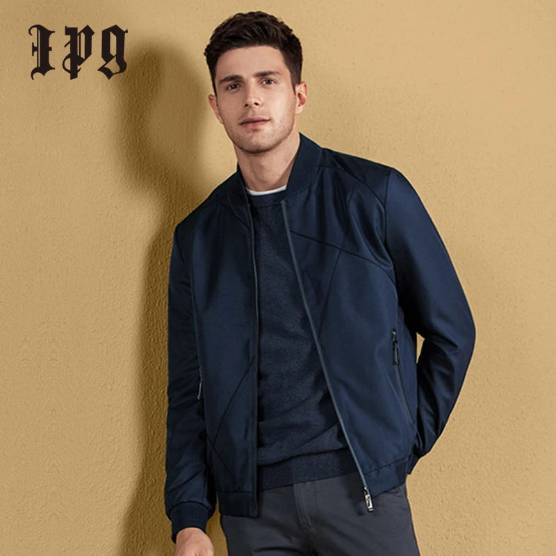 

Ipg 2020 Men's Winter Jacket Thick Warm Casual Cloth Men Classic Baseball Jackets Zipper Pocket Solid Man Windproof Coats Simple