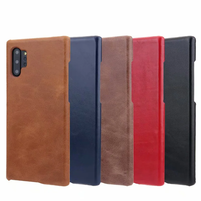 Note10+ ретро матовый чехол из натуральной кожи для телефона samsung Galaxy Note 10 9 S10 S9 Plus Note10 Простой деловой чехол