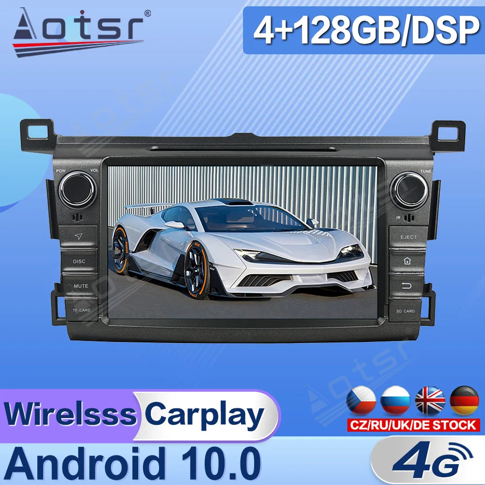 

128GB Android 10 For Toyota RAV4 2013 2014 2015 Tape Radio Recorder Video Car Multimedia Stereo Player GPS Navi Head Unit DPS HD