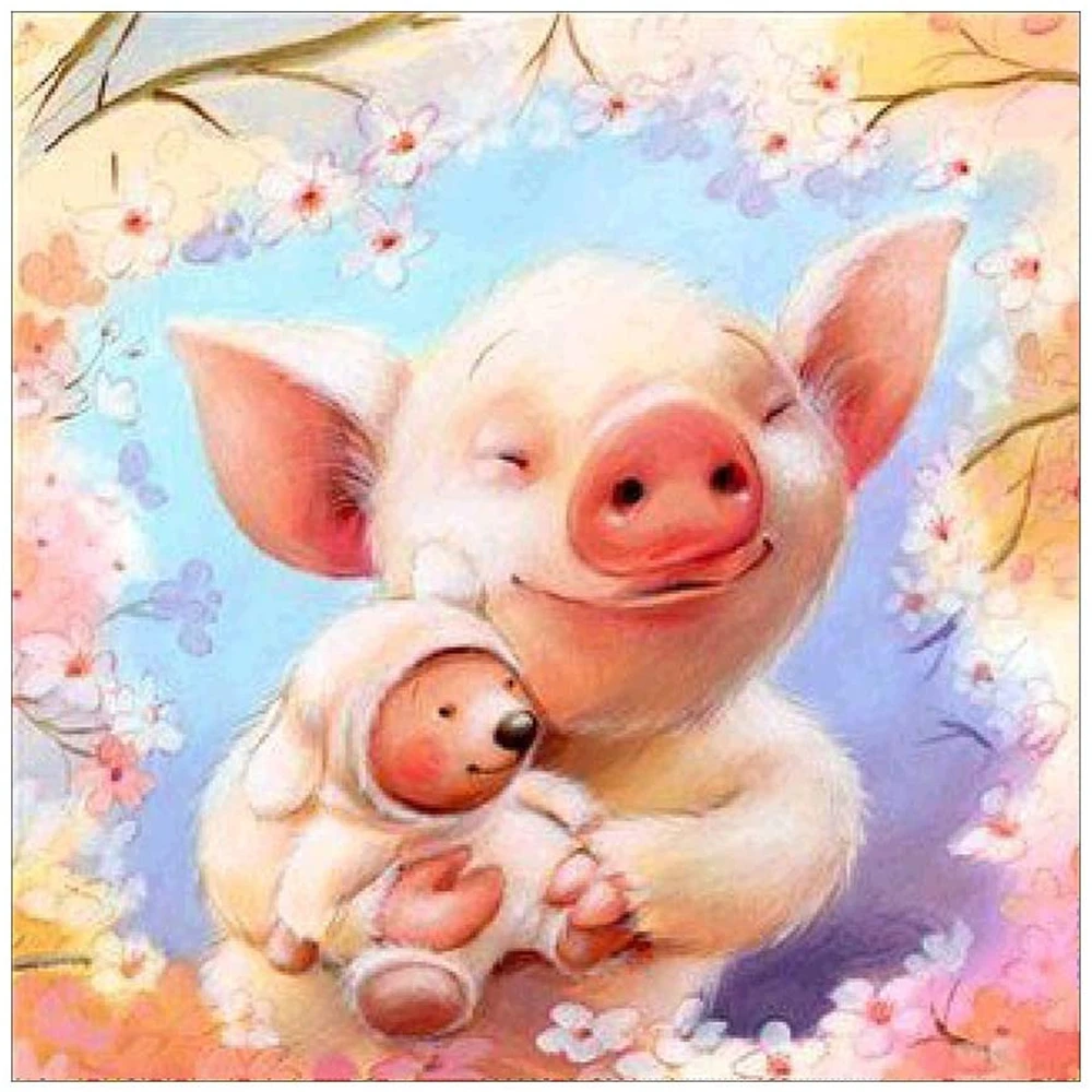 В виде животного свинки на DIY Алмазная Вышивка крестом 11CT Наборы Рукоделие