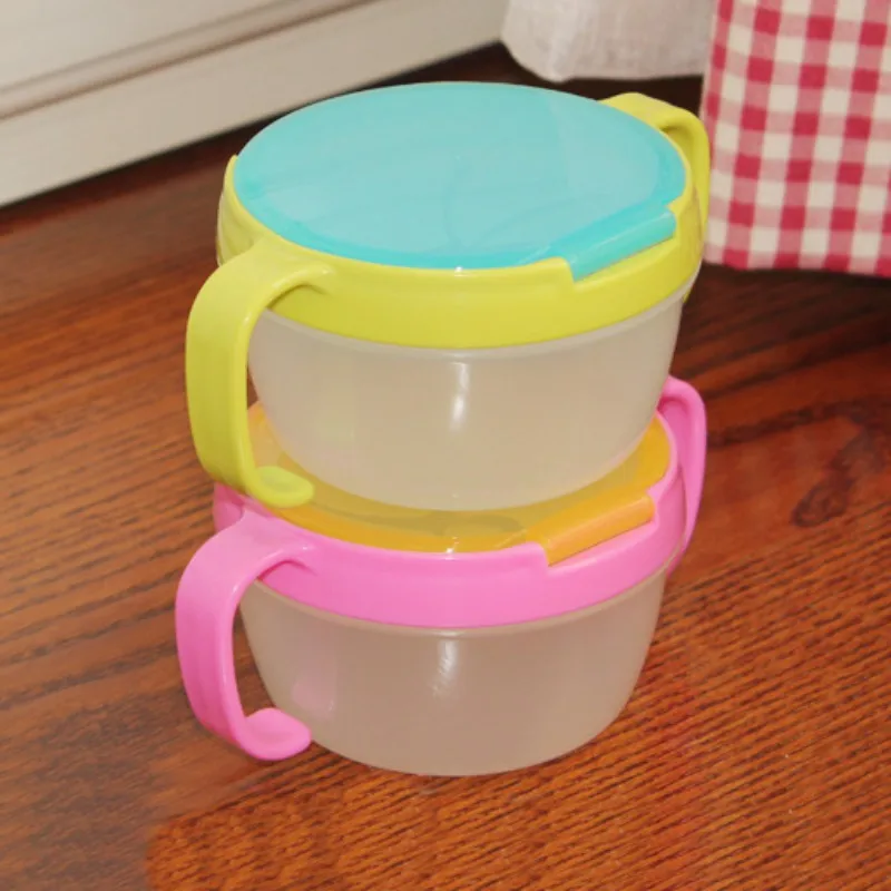 Пластиковая снэк ловушка для маленьких детей с двойной ручкой баночка миска