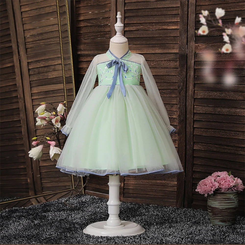 Летние Элегантные шифоновые платья из тюля для девочек Праздничное платье