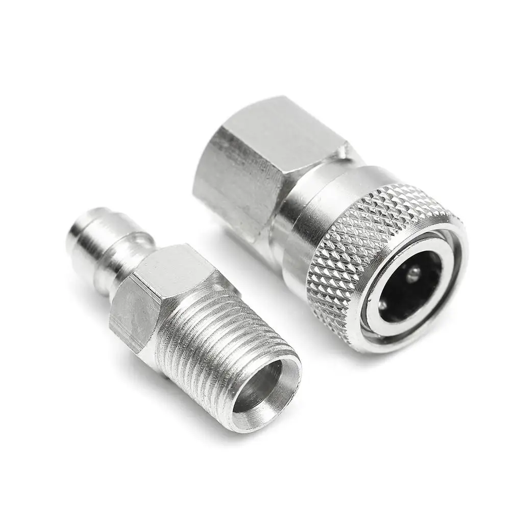 

1/8" NPT Paintball Quick Disconnect Male and Female Set 60 Degree 8mm Screw Threads Adapter