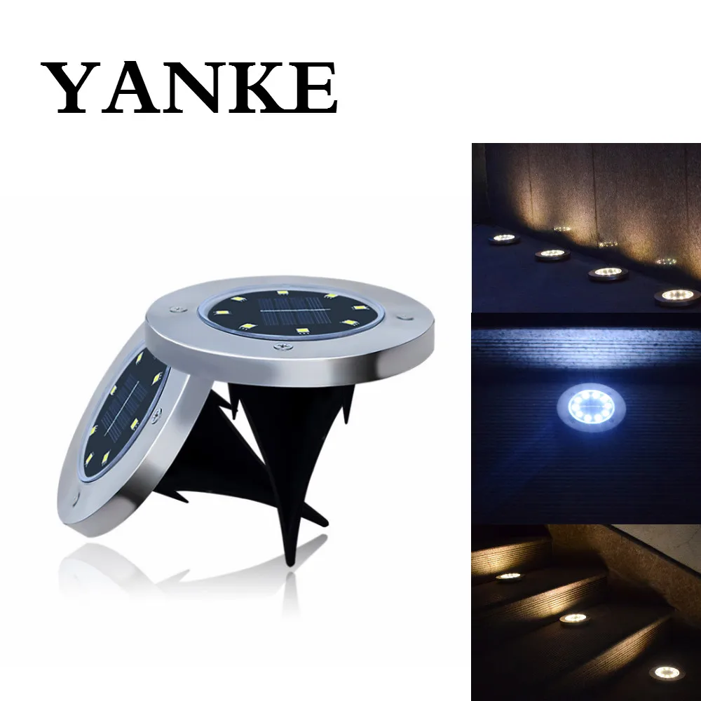 4 шт. напольный светильник на солнечной энергии водонепроницаемый садовый для