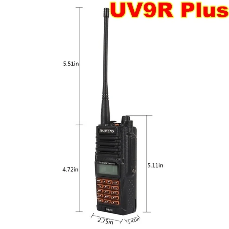 Baofeng UV-9R Plus(5rd Gen) рация 8 Вт 2800 мАч VHF UHF Двухдиапазонный портативный двухстороннее радио водонепроницаемый FM переносной цифровой