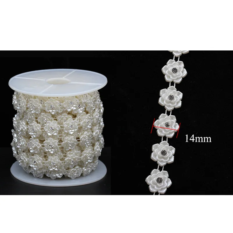 Бусины из АБС-пластика с имитацией жемчуга цепочка бусин для свадебной куклы