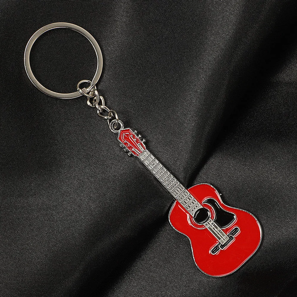 QIANBEI 2023 Men Women Classic Alloy Guitar Keychain Charms Jewelry Hot | Key Chains