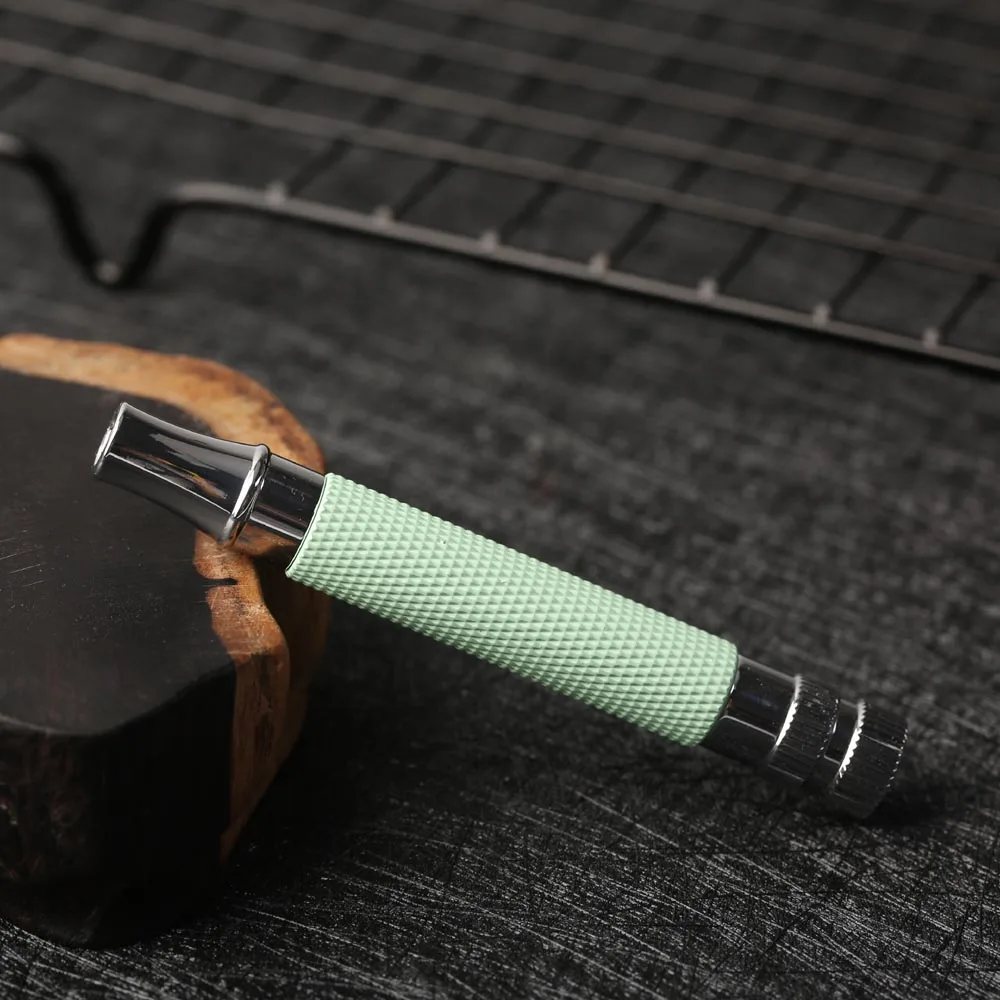 Yaqi фисташковый зеленый и хромированный цвет латунь Безопасная бритва ручка |