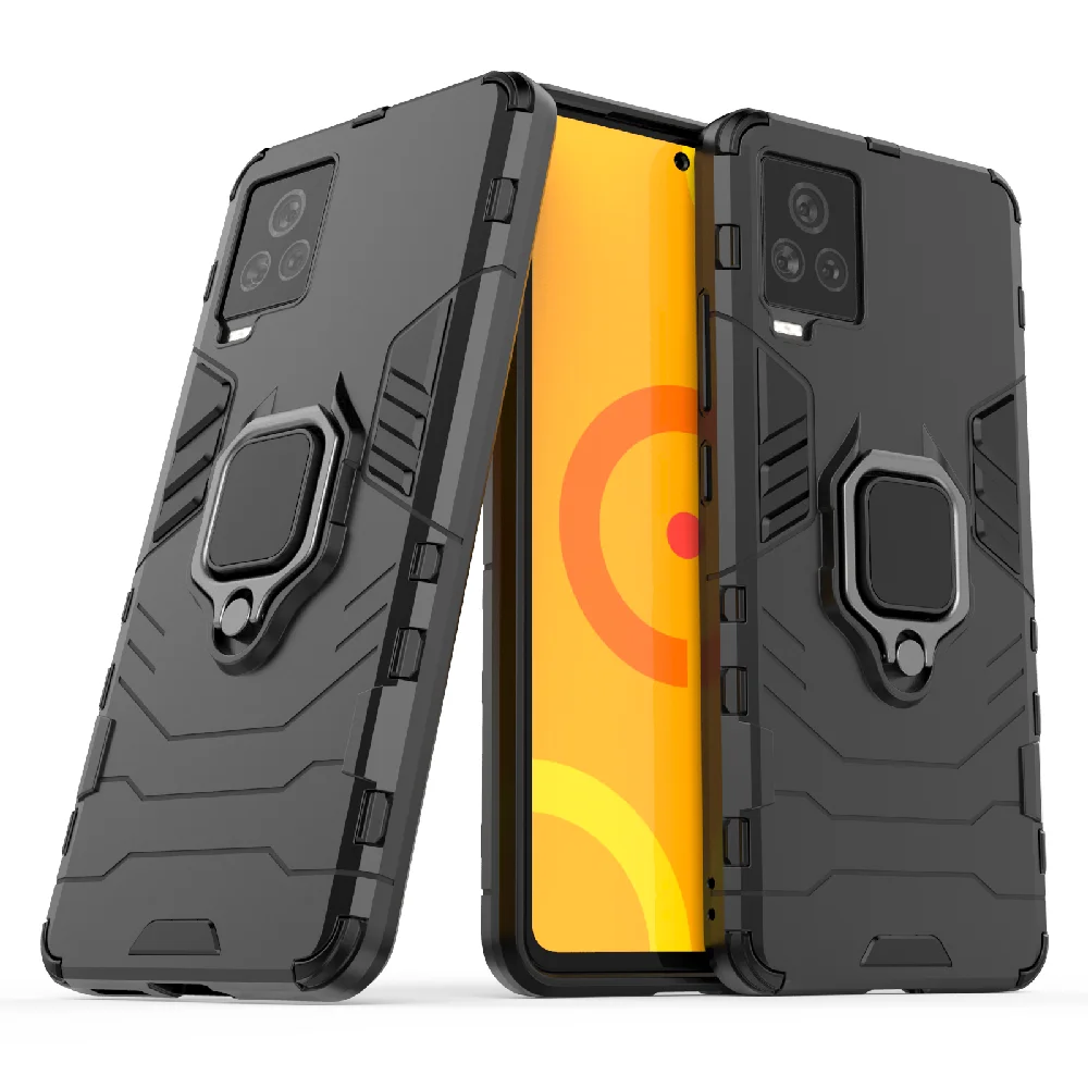 For Vivo iQOO 7 Case Cover For Vivo iQOO 7 Protective Cover Armor Shell Coque Funda Finger Ring Kickstand Hard Back Phone Case