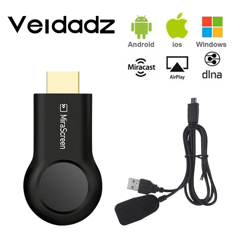 VEIDADZ TV Stick Adapter WIFI Display Empfänger Dongle HDMI Kompatibel für Projektor Android IOS Telefon Tablet