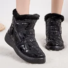 Женские Теплые ботильоны с алфавитом, водонепроницаемые ботинки для снега, зимняя обувь, 2021