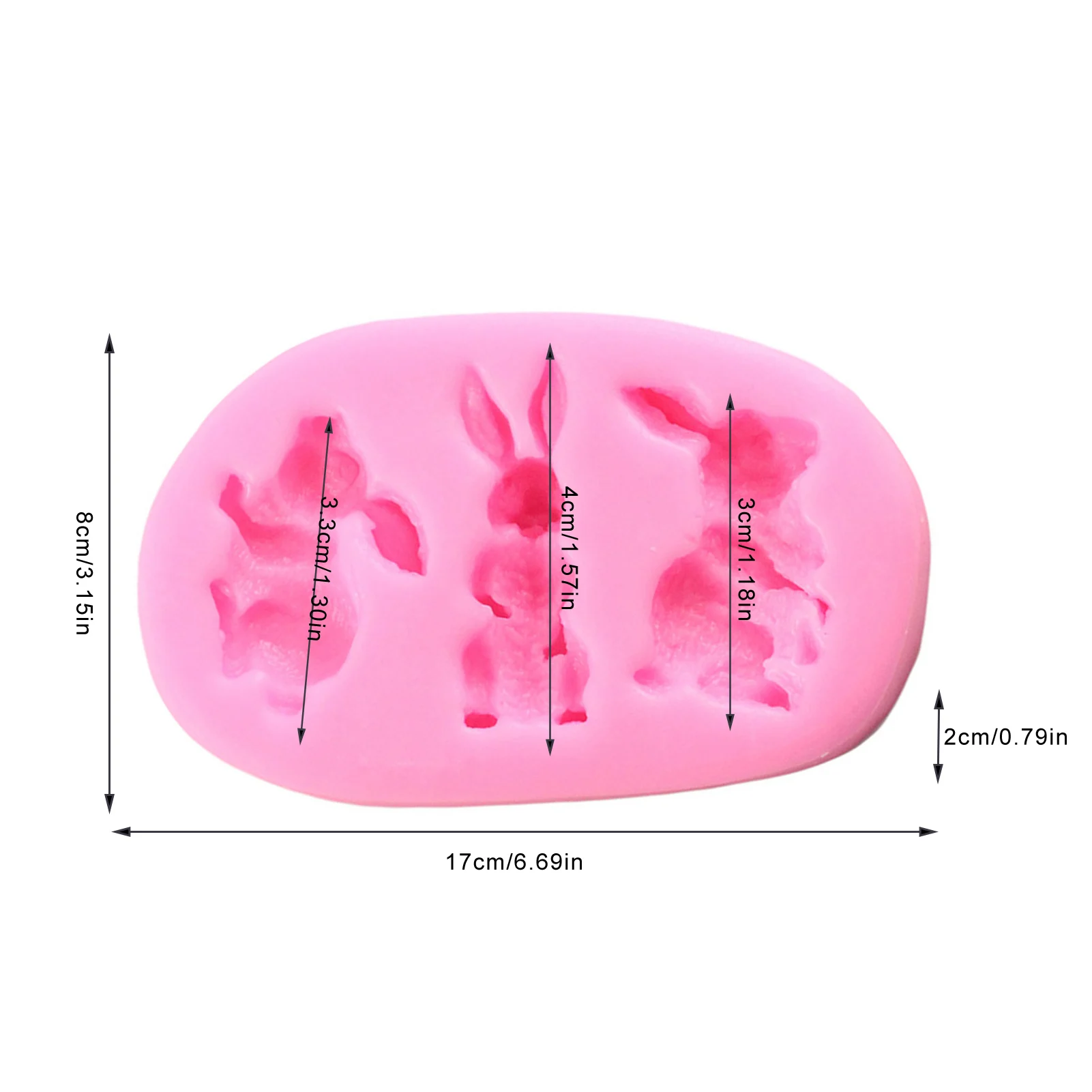 

Animal Bunny Easter Mold Fondant Silicone Mold Rabbit Cake Making Mould Candy Chocolate Mould For Baking Tool Universal 17*8*2cm