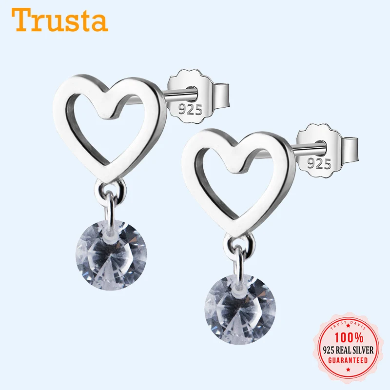 Женские серьги гвоздики из серебра 100% пробы 7 х12 мм|heart stud earrings|fashion earringsstud earrings |