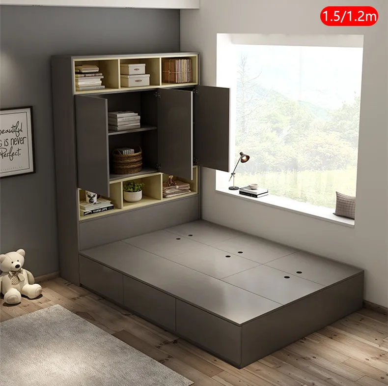 Горячая Распродажа детская кровать деревянная мебель с гардеробом для мальчиков