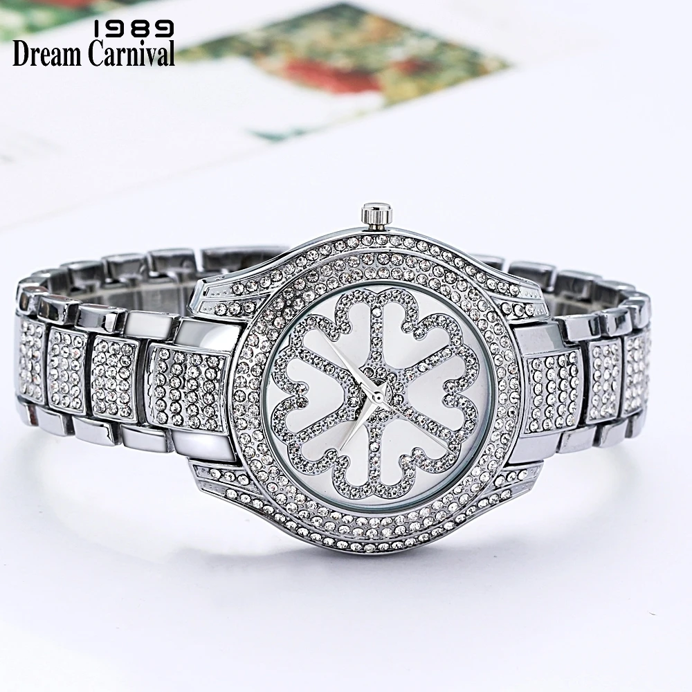 Dreamcarnival 1989 Новое поступление кварцевые часы для женщин Blink Crystal Shinning роскошный подарок большие часы Саудовская Дубай горячая Распродажа A8266