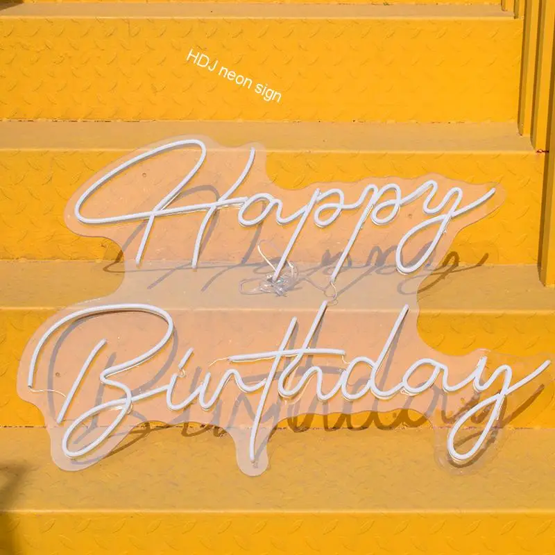 HDJSign светодиодная неоновая вывеска на день рождения пользовательский Декор
