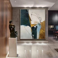 handmade abstract painting minimalist painting beige painting green painting large wall art canvas painting modern home