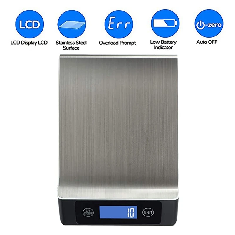 

Digital Kitchen Scales Weight Grams and Ounces - 15Kg Food Scale for Kitchen - Precise Baking Cooking LCD Display