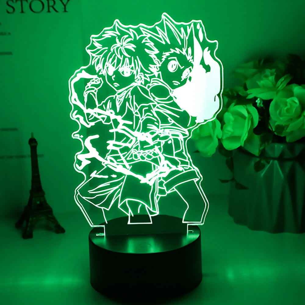 3d ночник с фигуркой Gon and Killua ночсветильник в стиле аниме Hunter X декоративный