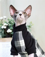 classic plaid cat clothes spring summer cat dresses hairless cat outfits stain resistant sphynx cat apparel