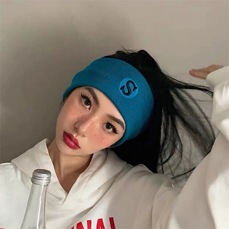 

2021 Winter Women warm Headband Elastic Soft Hair Bands Wide Turban Thick Wool Cotton Knitted Hairband Headwrap Hair Accessories