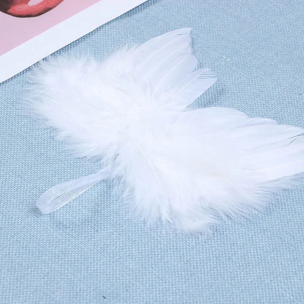 1 шт. женские туфли с отделкой белыми перьями крыло милое подвесное украшение