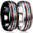 FDLK Новое модное кольцо из карбида вольфрама 8 мм, Гавайское КоА деревянное кольцо в виде ракушек для мужчин и женщин, обручальное кольцо