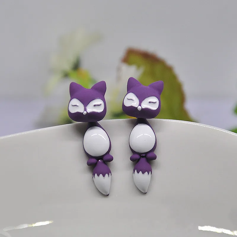 Креативные серьги в виде лисьей морды для женщин корейская мода милые