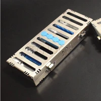 dental sterilization for 5 grid rack surgical autoclavable box dental cassette file burs disinfection tray dentist tools