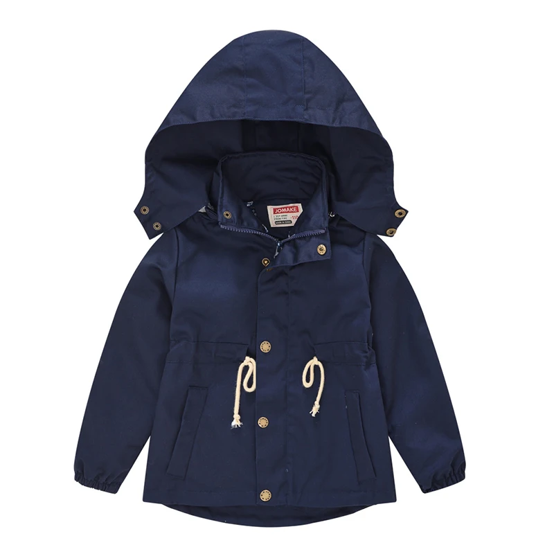

Autumn Boys Jacket Solid Color Fashion Girls Outerwear Christmas Windbreaker Hooded Zipper Casual Coat Birthday Gift Kid Clothes
