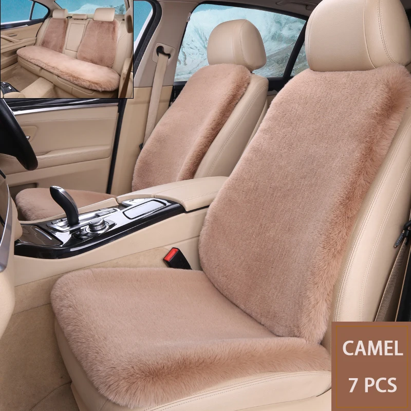 

Универсальный размер, плюшевый Меховой чехол для автомобильного сиденья, чехол для салона автомобиля, передняя и задняя подушки, защитная подушка для 5 сидений