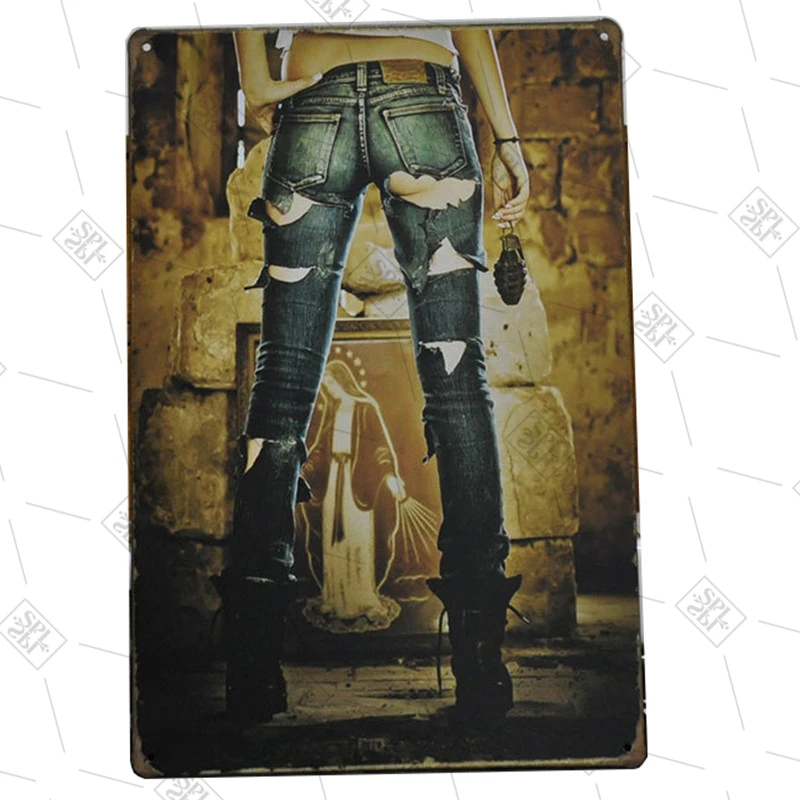 Европейская и американская привлекательная красота винтажные жестяные знаки