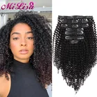 Кудрявые вьющиеся заколки для волос, человеческие волосы для наращивания, волосы Mi Lisa 10 шт.компл. 4B 4C монгольские заколки, не Реми человеческие волосы 120 гкомпл.