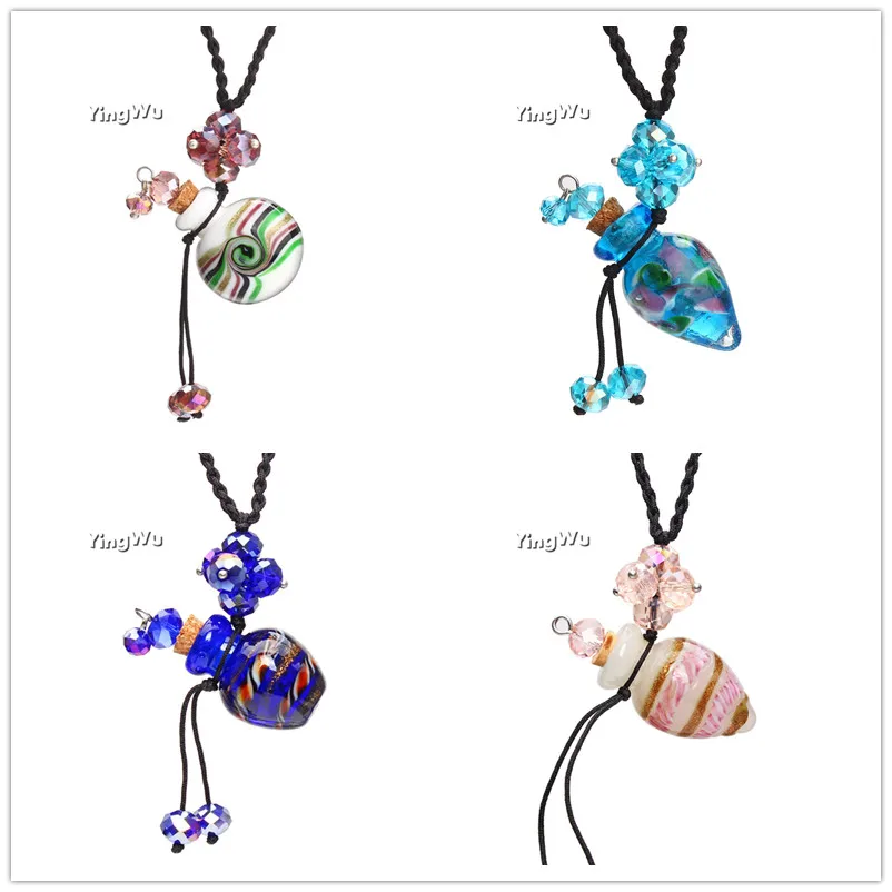 Yingwu романтическое ожерелье с подвеской в виде цветка стеклянное колье