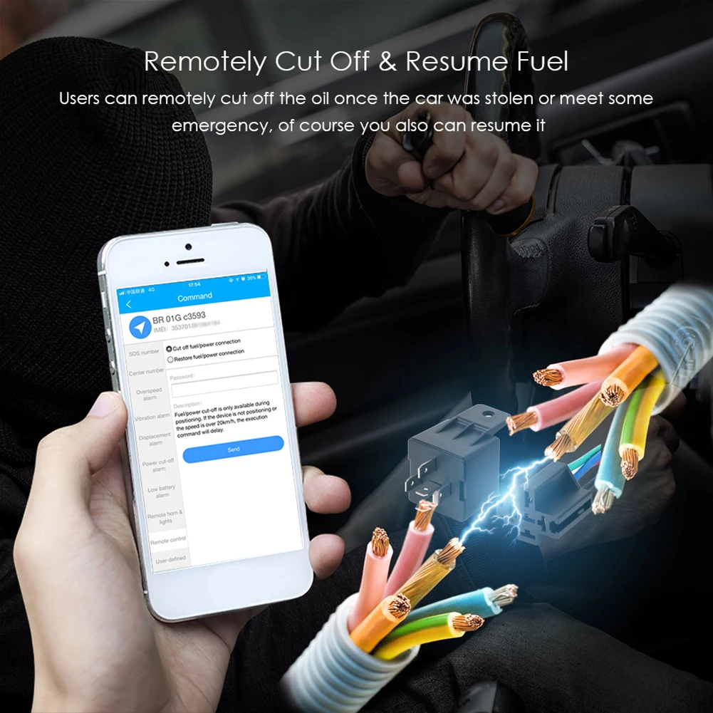 Relay Style Car Vehicle GPS Locator GSM Real-time Shock Alarm Tracking Device Automobile Electronic Parts | Автомобили и