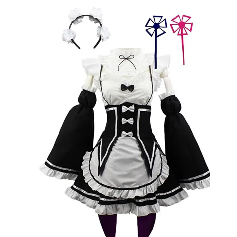 Костюм для косплея Rem с аниме Re Life in a different world|Костюмы аниме| |