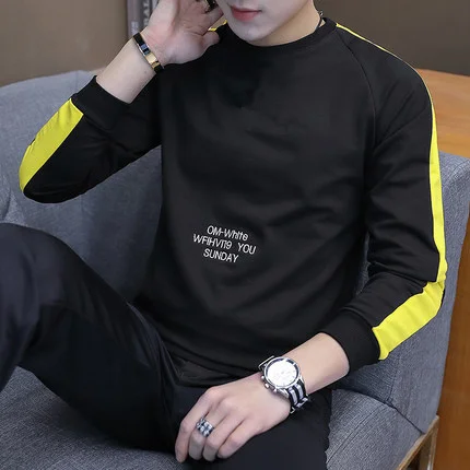 Осень и Зима Новая мужская повседневная с длинными рукавами модная простая