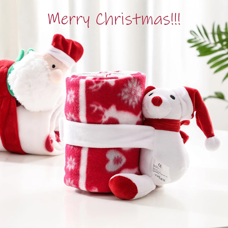 Рождественский подарок Коралловое Флисовое одеяло чехол для коляски